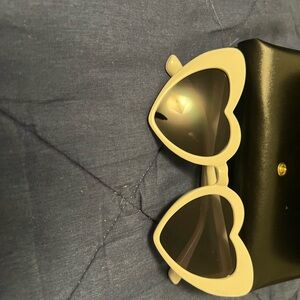 Heart-Shaped White Sunglasses